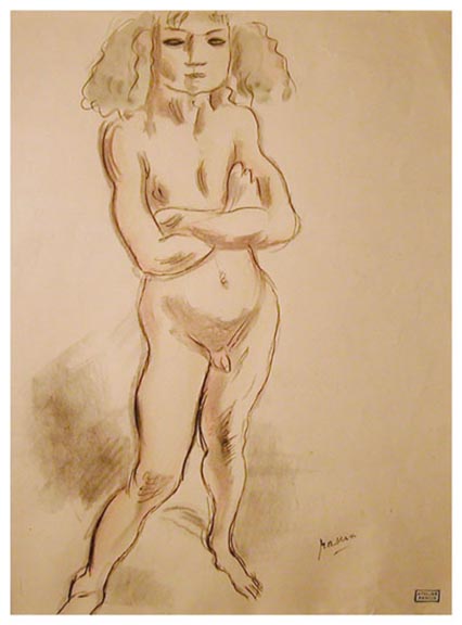 Jeune garon aux cheveux longs 
[Young Boy with Long Hair], drawing by Jules PASCIN